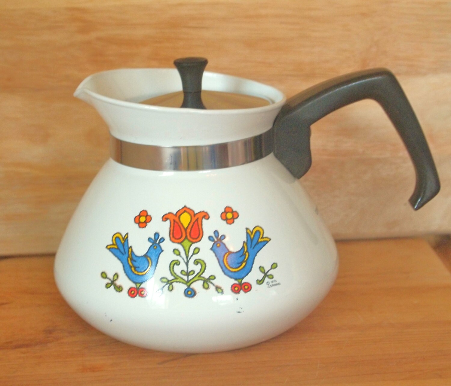 Corning Ware Teapot Tea Kettle 6 Cup Size Country Festival