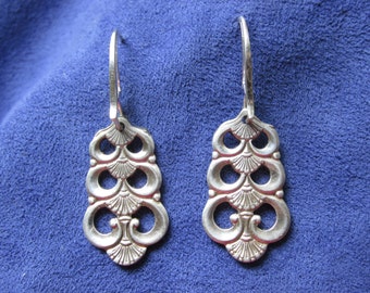 Items similar to Antique silverware earrings with sterling silver ...