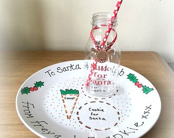 Christmas Eve Plate / Santa Plate / Rudolph Plate / Mince Pie Plate