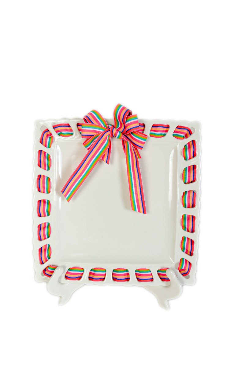 Square Ribbon Plate Prissy Plate Ribbon Plate Kitchen