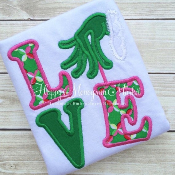 Love Mean One Hand Christmas Applique TShirt Shirt Bodysuit