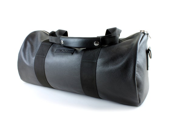 gym bag leather black