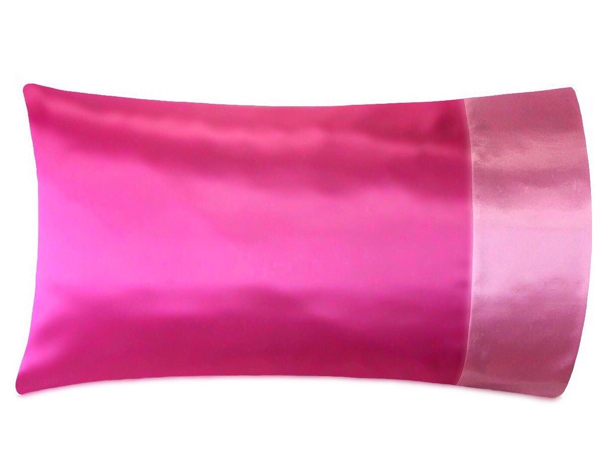 Mixed Pink Satin Pillowcase Hot Pink Satin Pillow Case Two