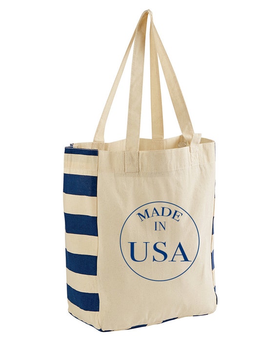 Made in USA Tote Bag Recycle Tote Bag Nautical Sailing
