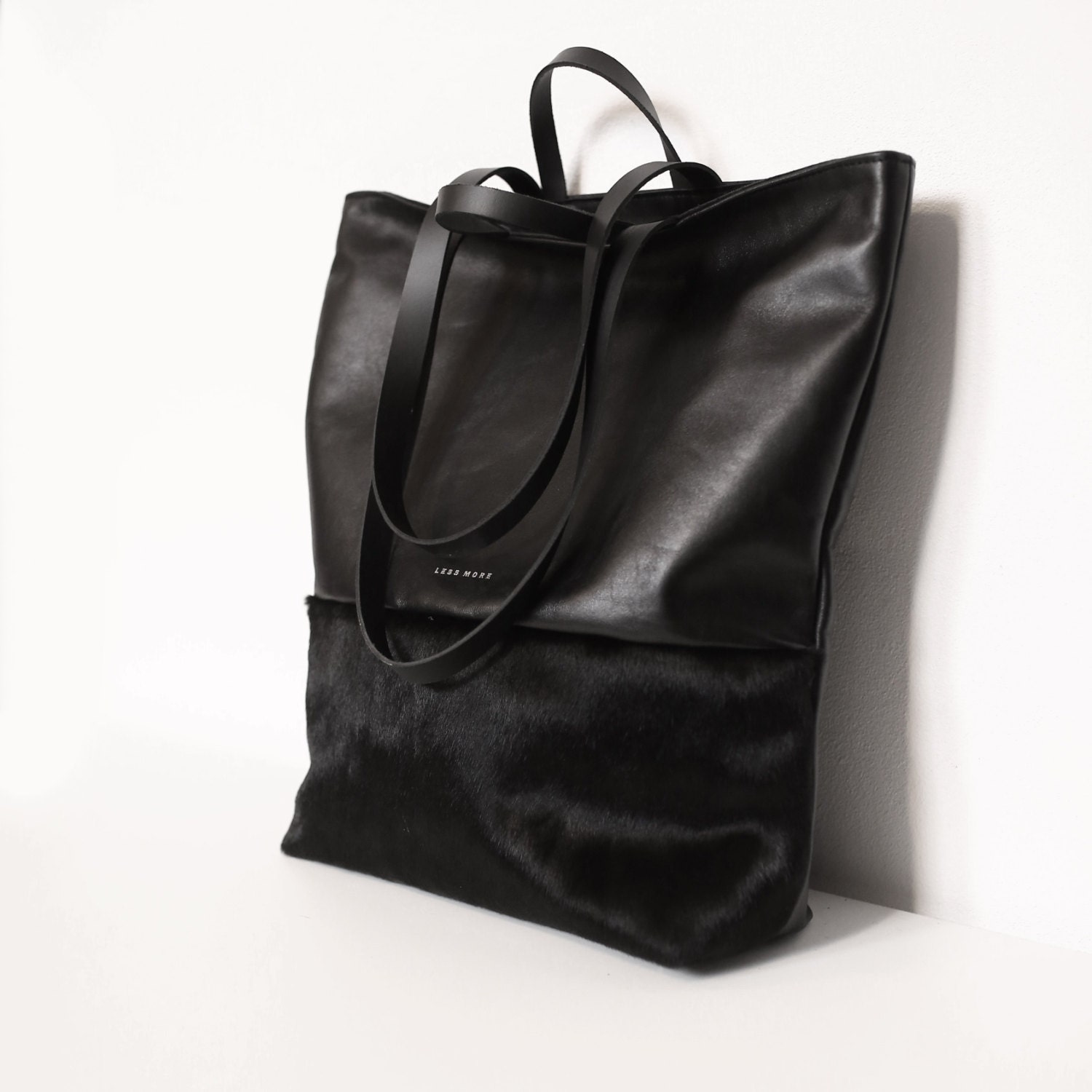 Black Leather Tote Bag Soft Leather Bag Shoulder Bag Every