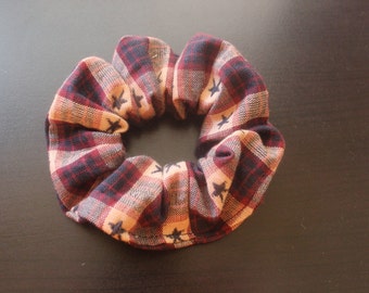 Plaid primitive hair tie/fabric hairband