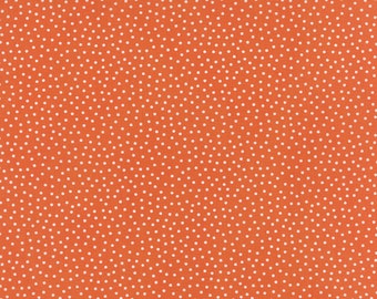 Cotton Quilt Fabric by the yard, Just a Speck Lava White by Jen Kingwell for Moda Fabrics, Orange Dot Quilt Fabric, 18109 29