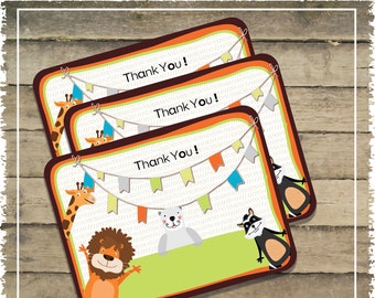 Zoo Birthday Party Thank you notes - Printables