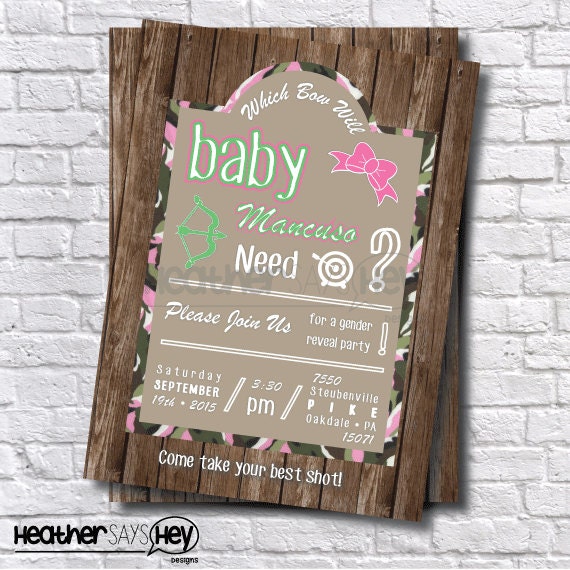 Hunting Gender Reveal Invite Bow and Arrows or Bows Which