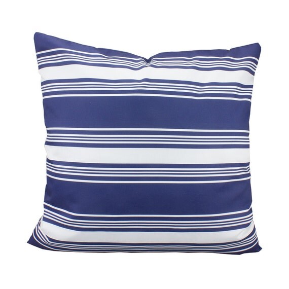 Navy and White Striped Pillows Cover nautical stripes pillow