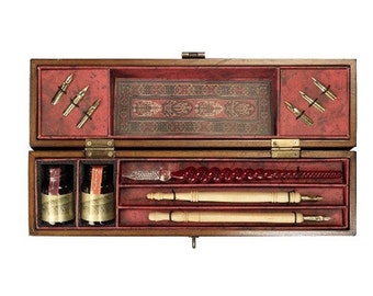 Wooden box vintage Calligraphy Set / writing set