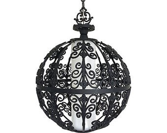 1960s Feldman Iron Globe Pendant Light