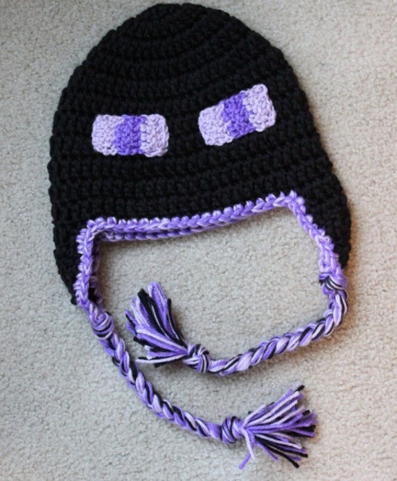 Minecraft Enderman hat-Crochet minecraft by StarrySkiesBoutique