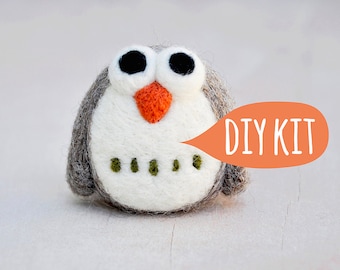 Needle felting kit beginner, Needle felting starter kit, DIY owl, Needle felting DIY Kit, needle felting beginner owl kit, DIY craft kit