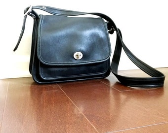 Vintage Coach Bag - Navy Blue - Shoulder Bag - 1990's