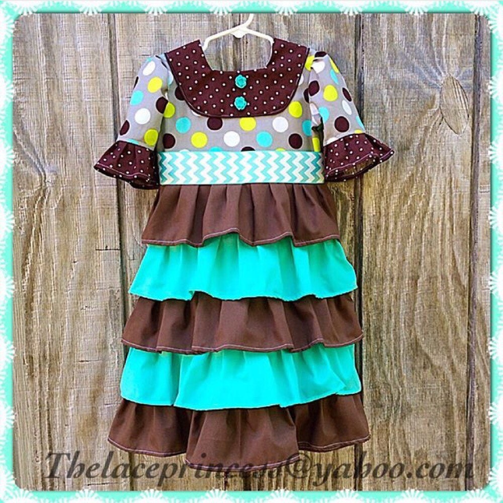 GIRLS MODEST DRESS fall ruffled dress toddler outfit long