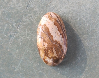 28x15x6mm out back jasper beige brown oval cabochon