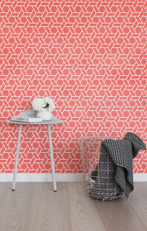 Self adhesive vinyl wallpaper wall decal Geometric Hex by Betapet