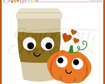 Pumpkin Spice clipart, coffee clipart, fall clipart, latte clipart, pumpkin clipart, Instant download