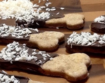 Dog Treats - Carob Dipped Coconut Cookies