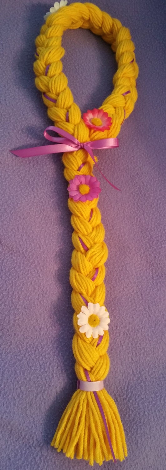 Disney Inspired Tangled Rapunzel Braid Adjustable Yarn Hair