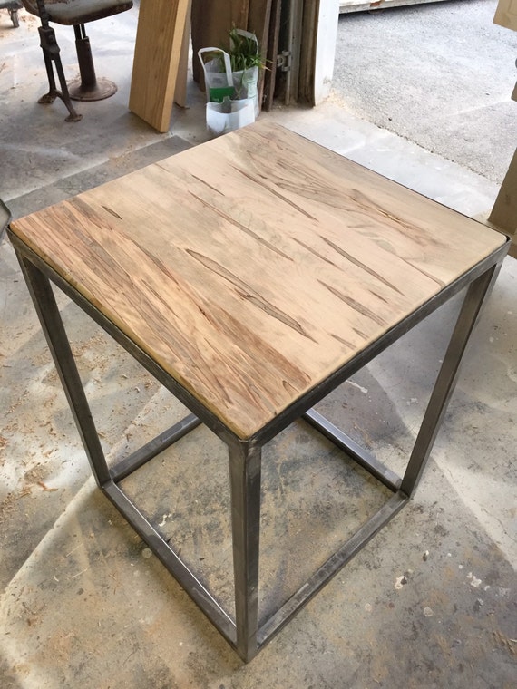 Rustic Wood and Metal End Tables Steel Table Free by YorkBarnhart