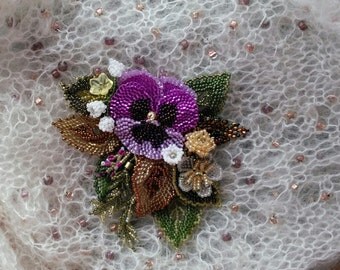 Fushia Pink Pansy Pendant