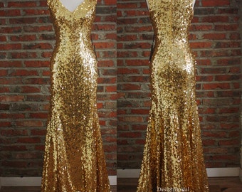 Gold Dress,Long Formal Dresses,V Neck Sexy Sequin Dress,Elegant Women Evening Dress,2016 New Sequin Dresses Sleeveless,Elegant Formal Gowns