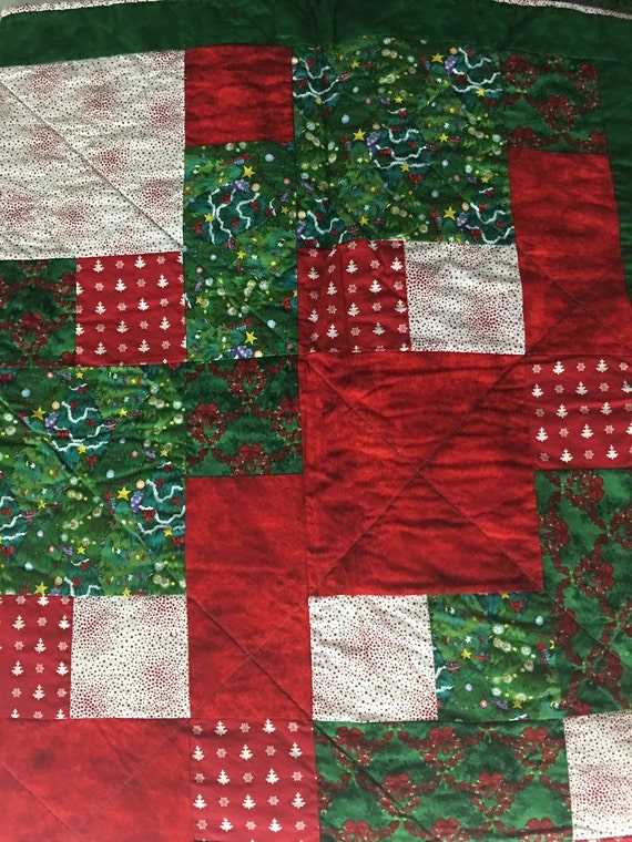 Handmade Christmas Quilt by RosehillQuilting on Etsy