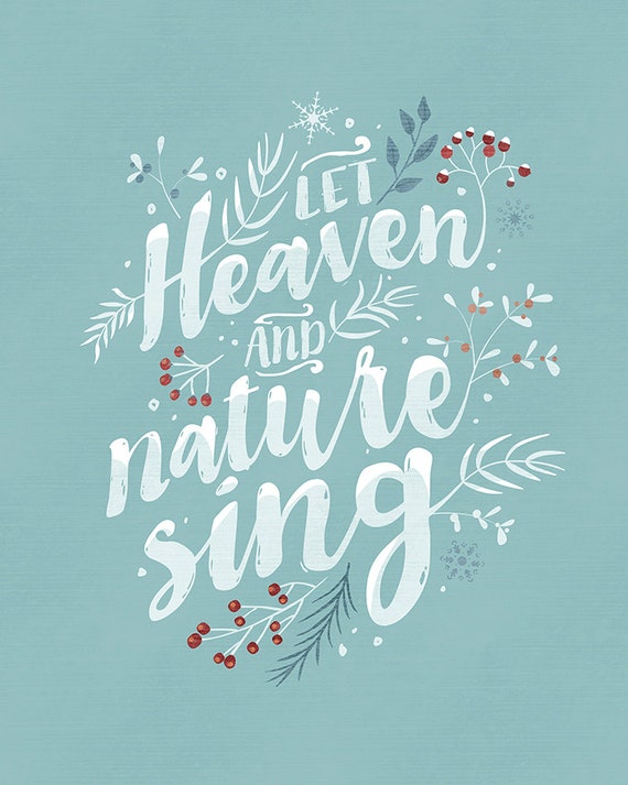 Let Heaven and Nature Sing Christmas Printable by InkLaneDesign