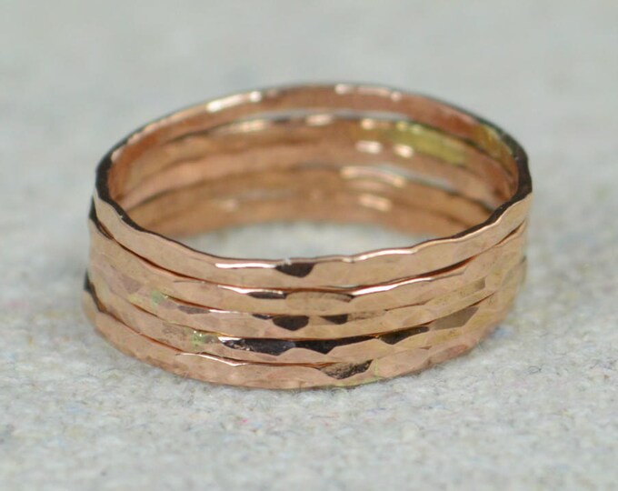 Rose Gold Midi Ring, Rose Gold Filled, Dainty Midi Rings, Hammered Midi Rings, Gold Knuckle Ring, Stacking Rings, Thin Midi Rings, Alari