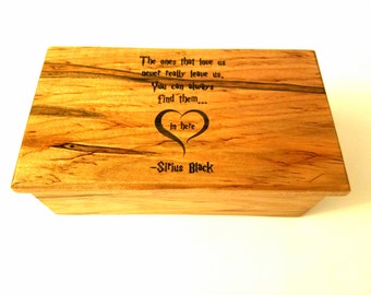 Personalized Harry Potter Music Box,Custom Hand Made Wizard Music Box,House Crests Engraved Harry Potter Jewelry Box,Personalized Memory Box