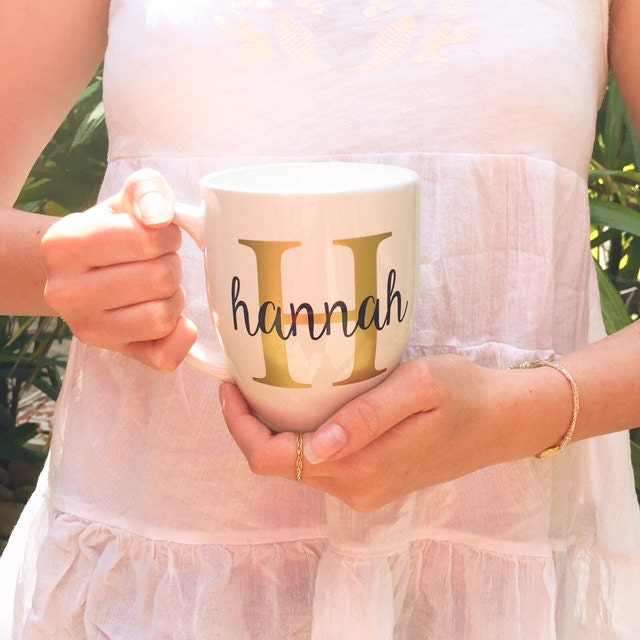 16 oz Coffee Mug with Vinyl Personalization/Monogram