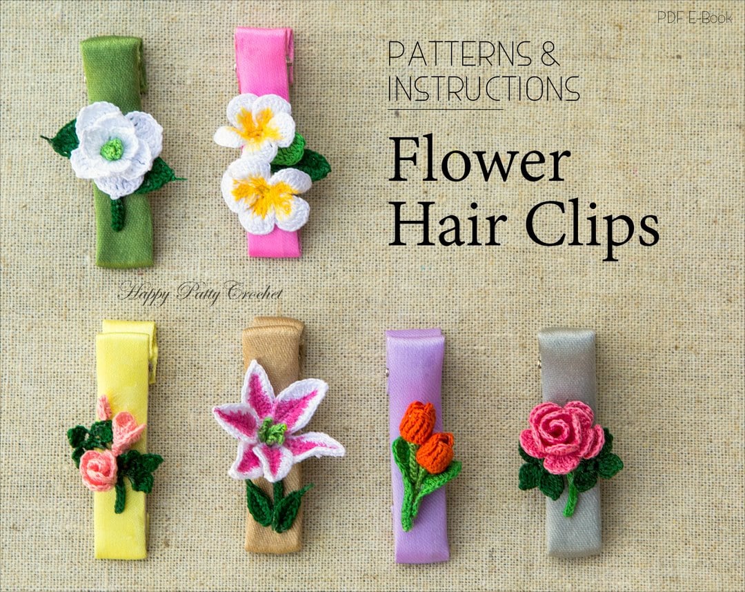 Download Crochet Hair Clips Pattern Collection Crochet Baby Hair