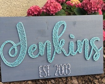 String Art Last Name - custom name with year established
