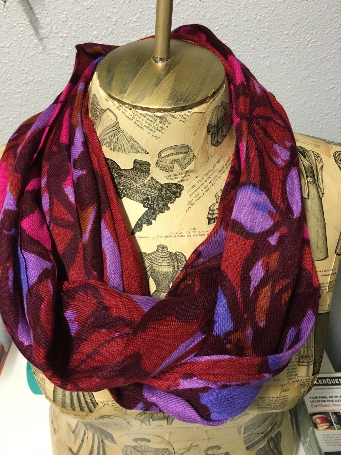 Multi Floral Print Double Wrap Infinity Scarf by PosyBoutique