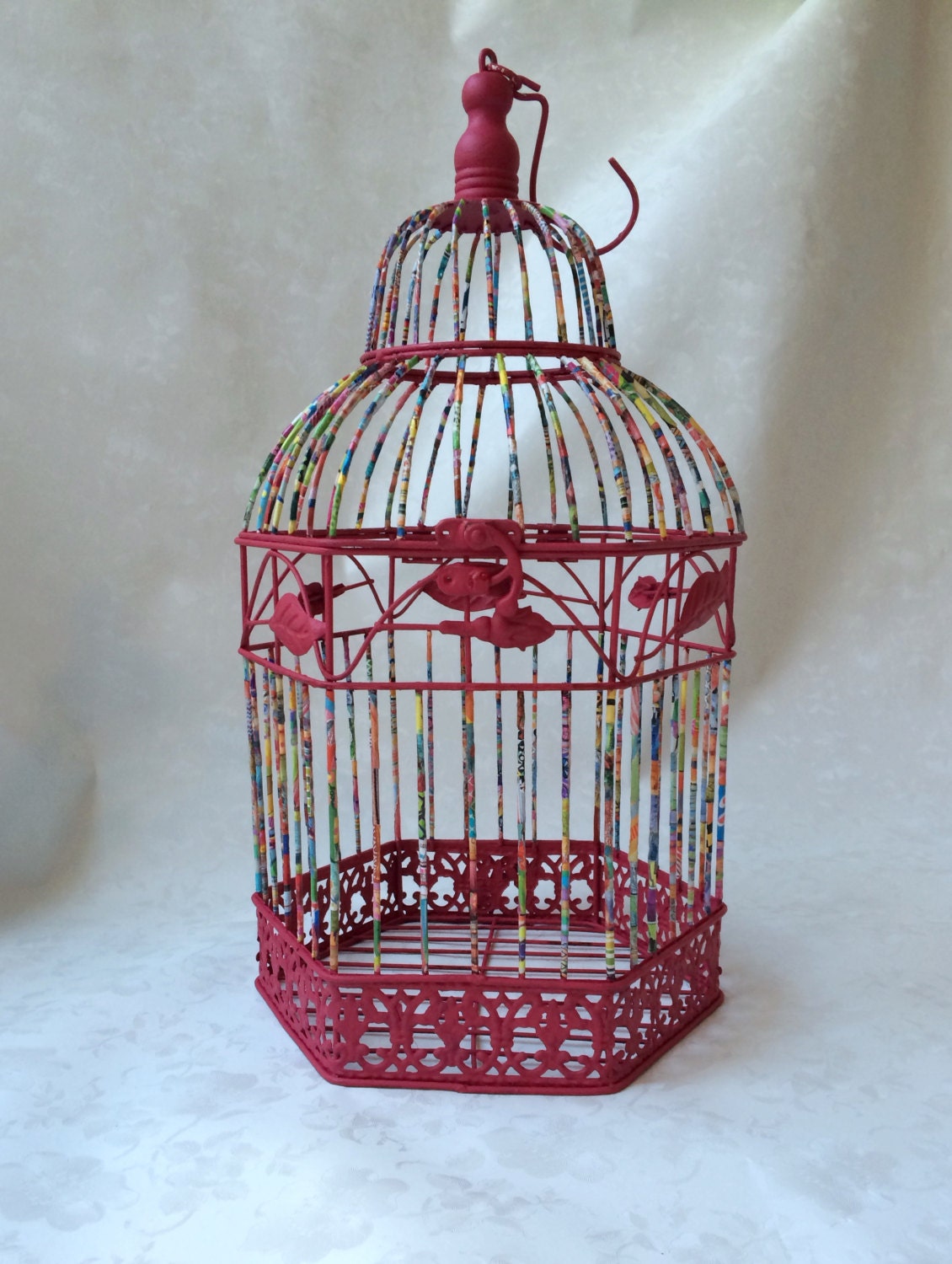 Birdcage Decorative Birdcage Decoupaged Birdcage Metal