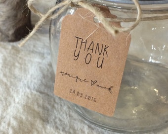 Wedding Thank You Tags | Wedding Favour Tags | Personalised Thank You Tags | Lily Collection | PREORDER to Ship in August