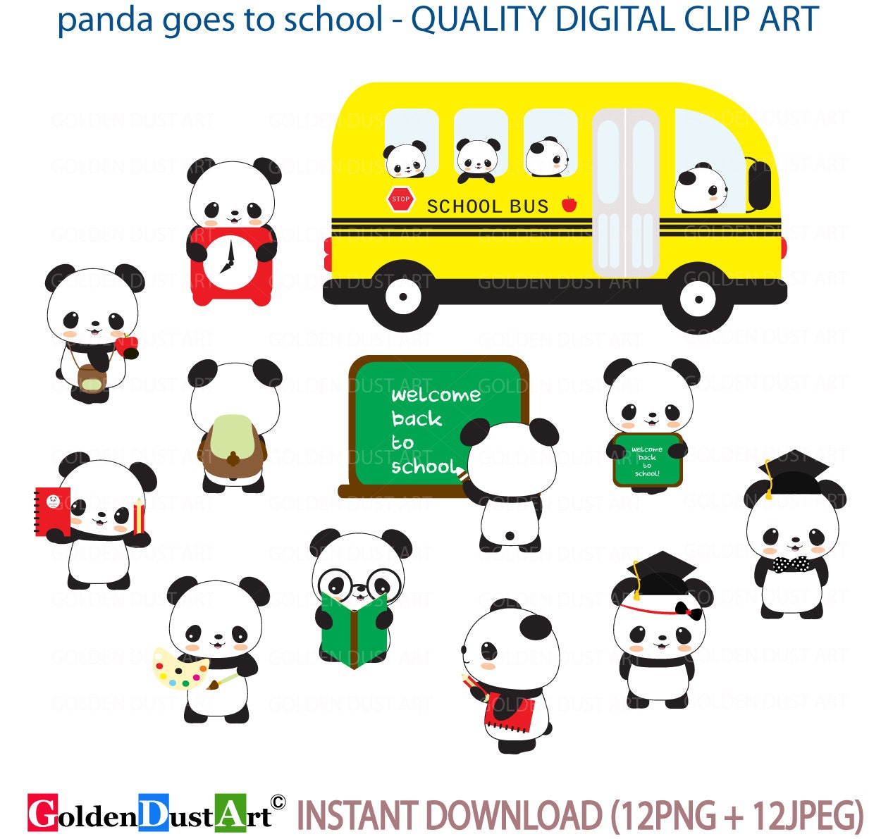 20 Off Sale Panda Goes To School Panda Back To School Back