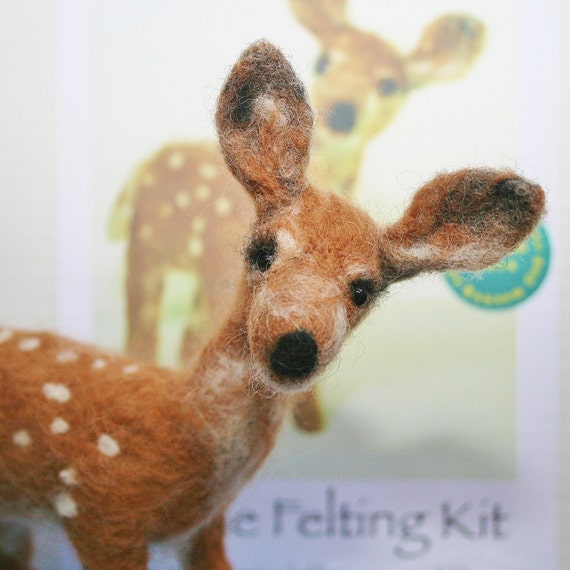 Deer Felting Kit/Needle felted deer/Mother's Day DIY craft