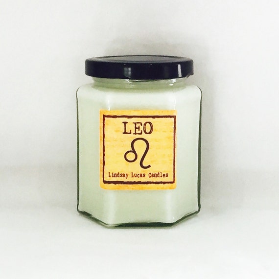 Leo Candle Leo Gift Star Sign Candle Zodiac by LindsayLucasCandles