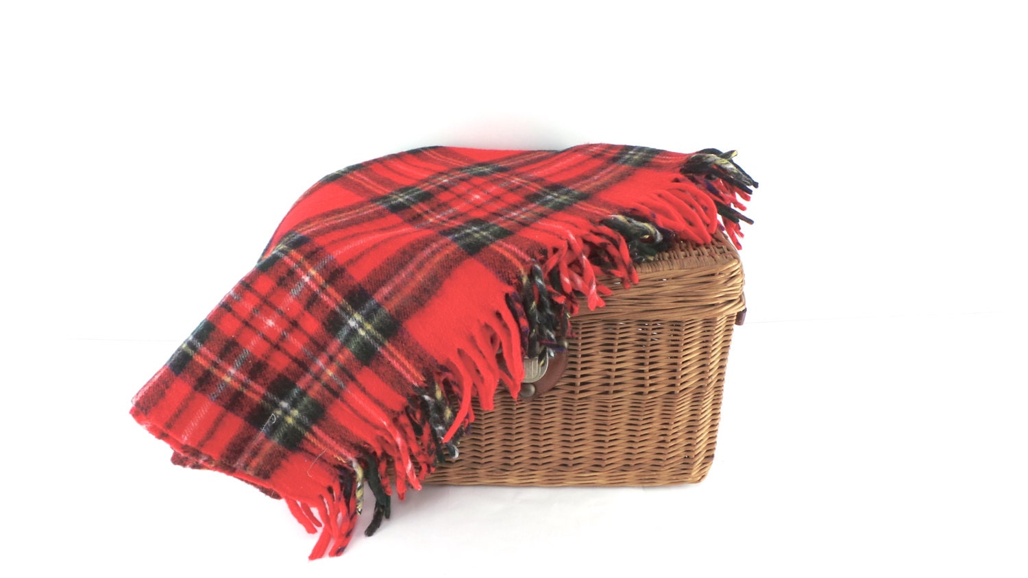 Wool Blend Plaid Blanket Stadium Blankets Camping Glamping