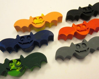 Set of 6 Colorful Batty Bat Crayons