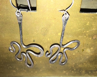 Hand hammered artist made sterling silver earrings