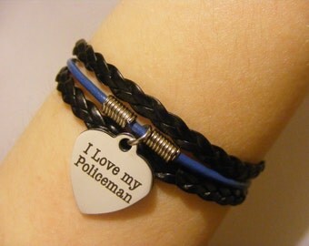 Police bracelet, police jewelry, police wife bracelet, police wife jewelry, officer bracelet, officer jewelry, fashion bracelet