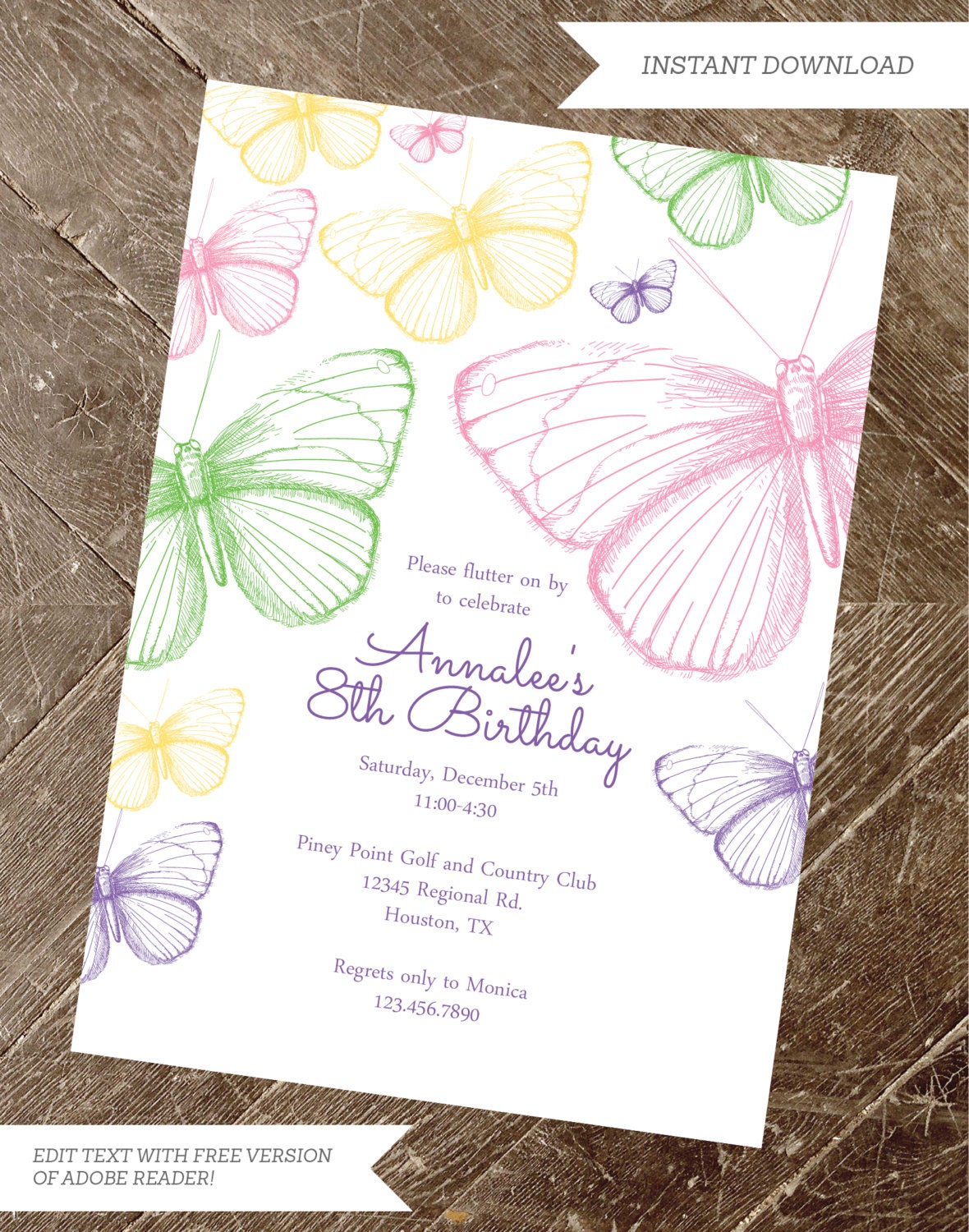 Butterfly Birthday Invitations 10