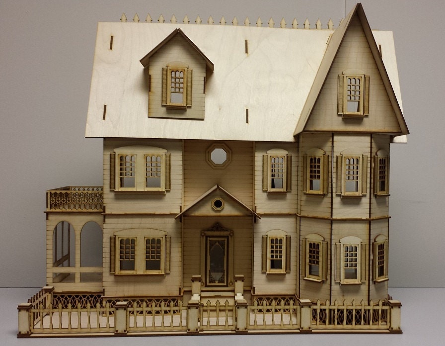 DIY Dollhouse kit 1/2 half inch scale laser cut by bestroomboxes