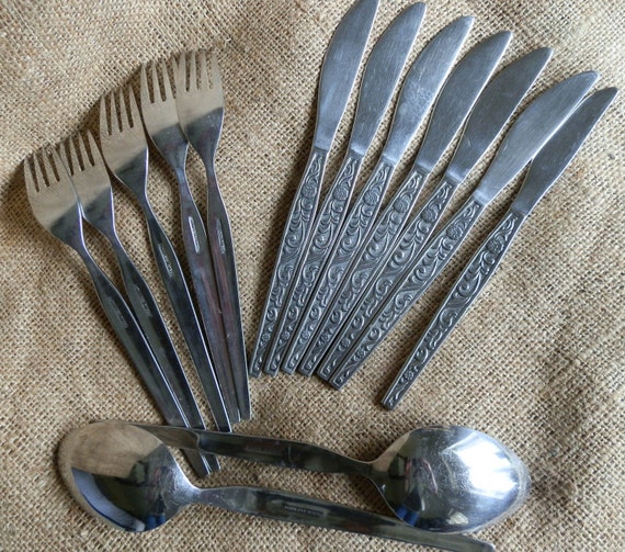 Vintage 1970's Stainless Steel Cutlery / Flatware