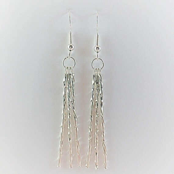 Liquid Silver Earrings by RedSparrowBoutique on Etsy
