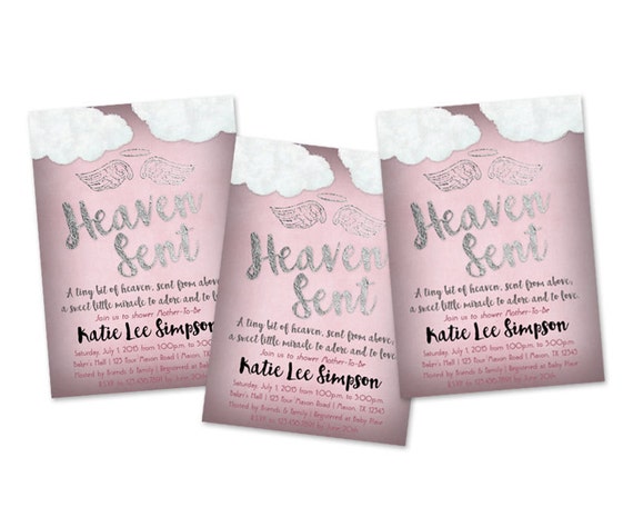 Sent From Heaven Baby Shower Invitations 7